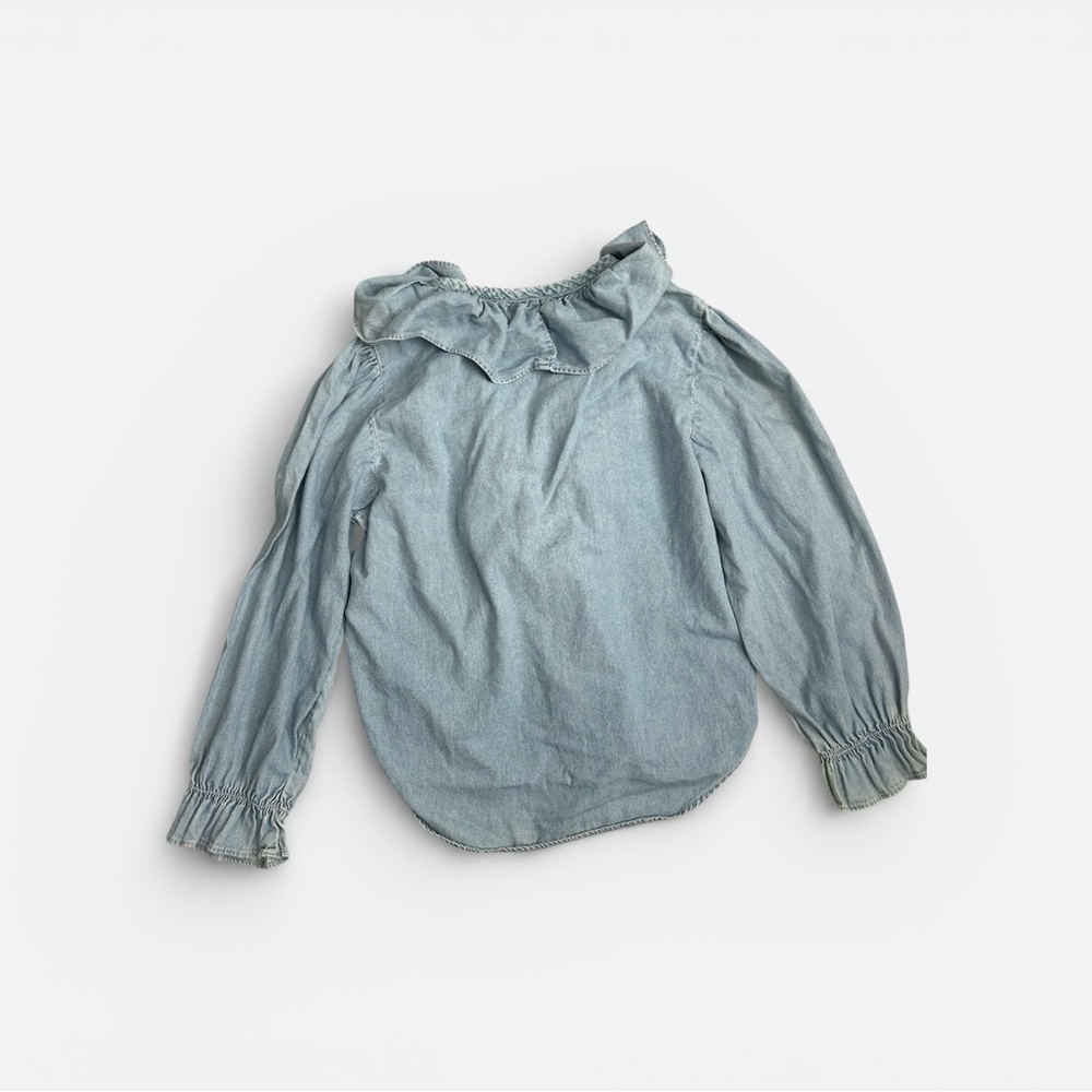 90s Ruffle Light Blue Lace-Up Top - Picture 4 of 4